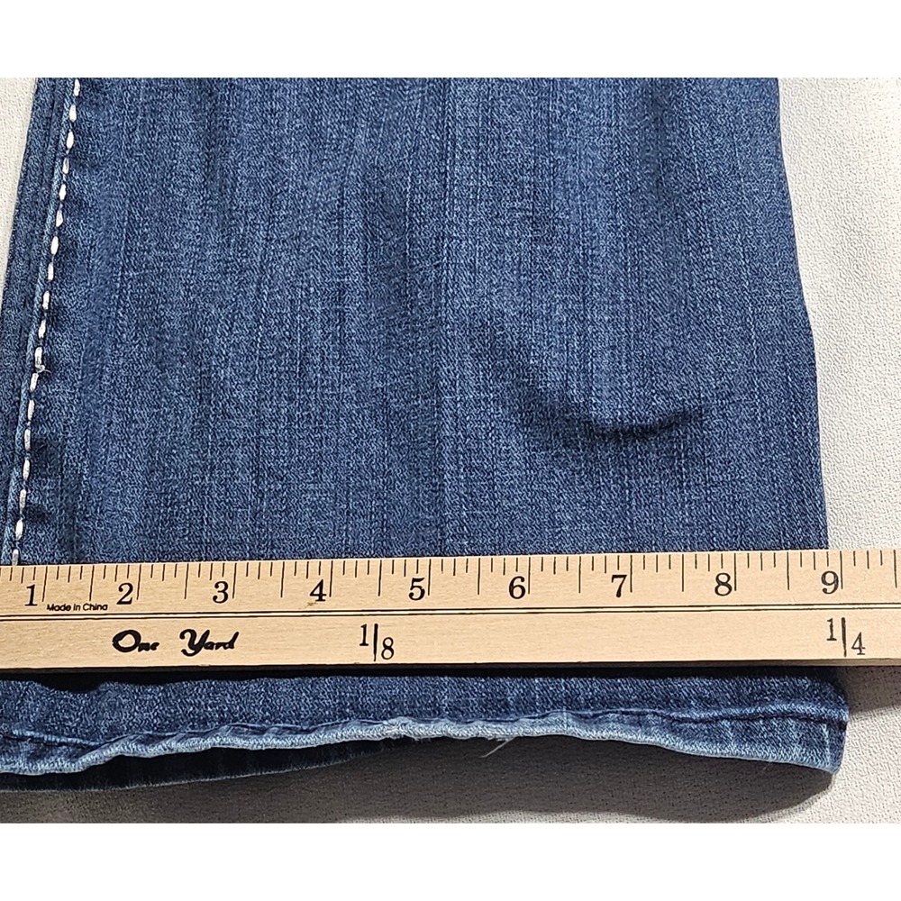 Rock 47 Wrangler Jeans Womens 15/16 Blue Ultra Low Rise Bootcut Rhinestone 40x30 - Picture 15 of 16